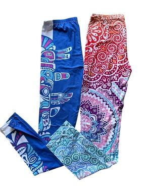 Zohra Bundle 2 Festival Leggings OS Totem Tribal + Mandala Ombre One Size